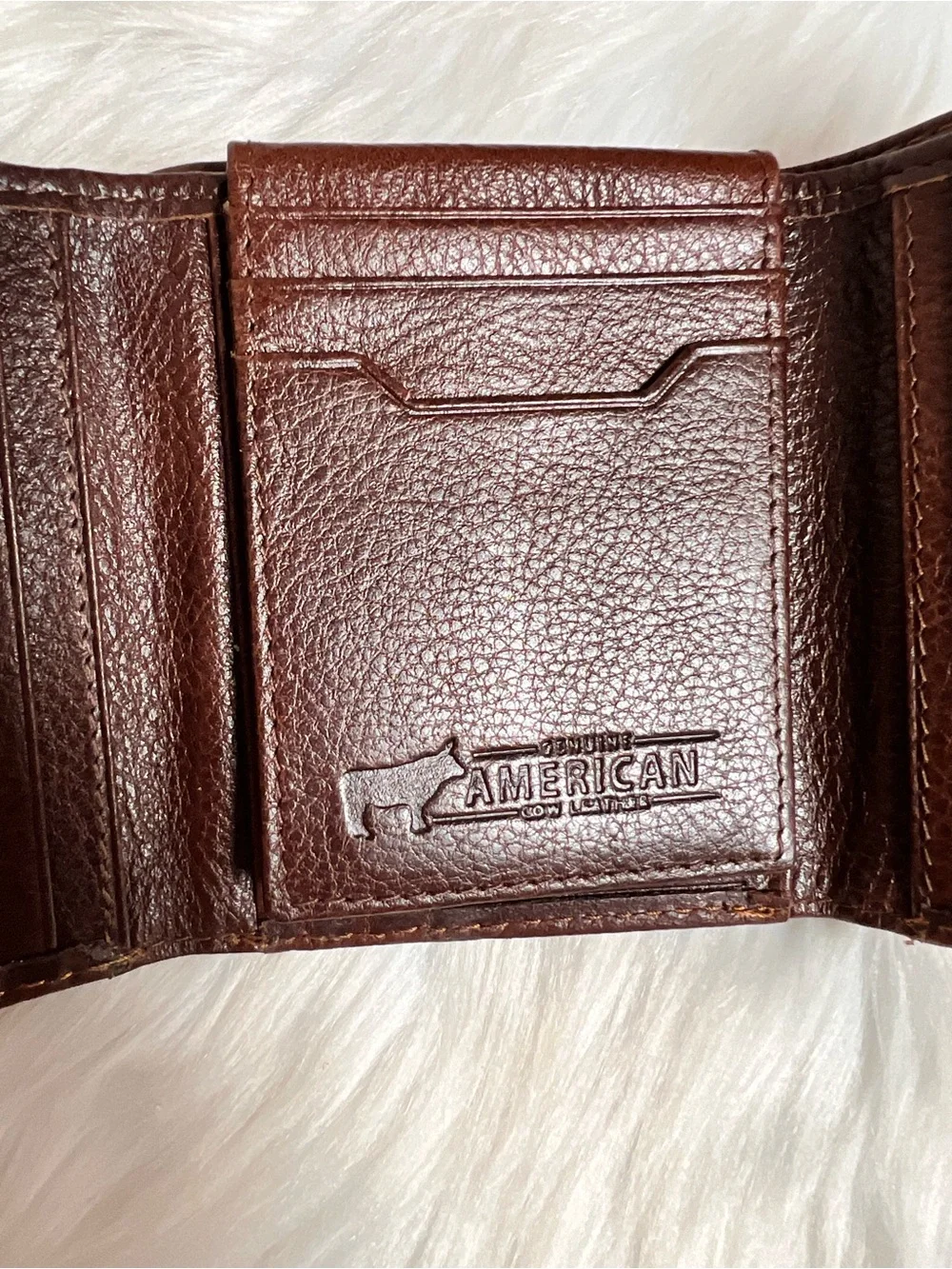 Classic Brown Leather Men's Trifold Wallet